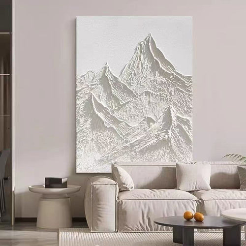 3D Mountain Relief Framed Canvas Artwork