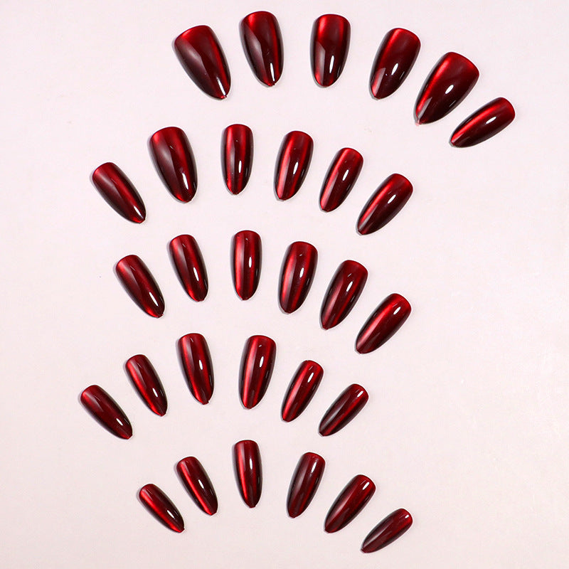Glossy Almond-Shaped Press-On Nail Set Bowlift