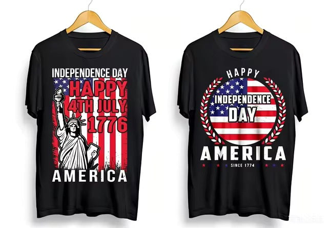 Men's nan patriotic graphic cotton crewneck T-shirt with vintage eagle emblem Bowlift