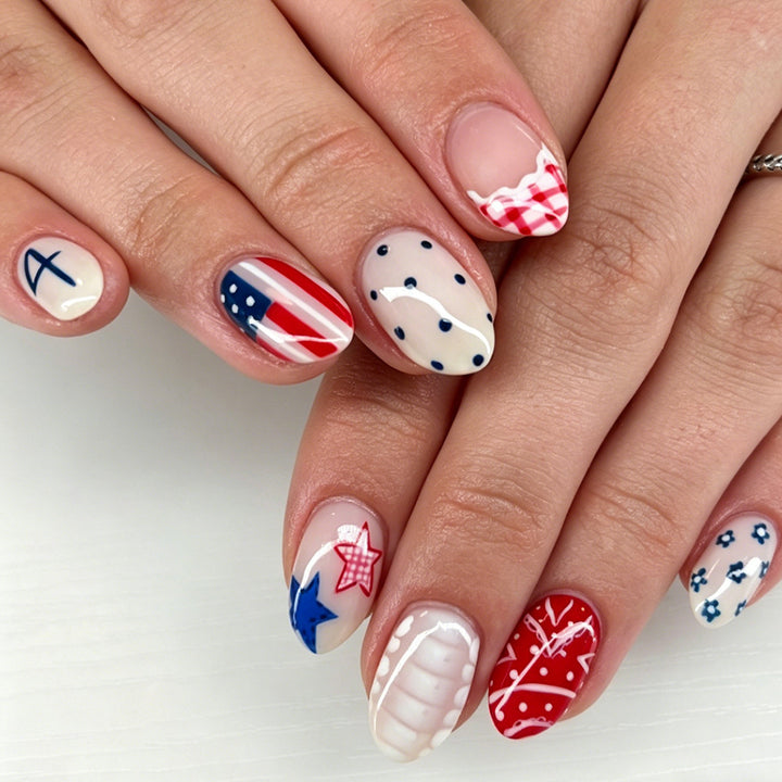 Patriotic Nail Art Design Bowlift