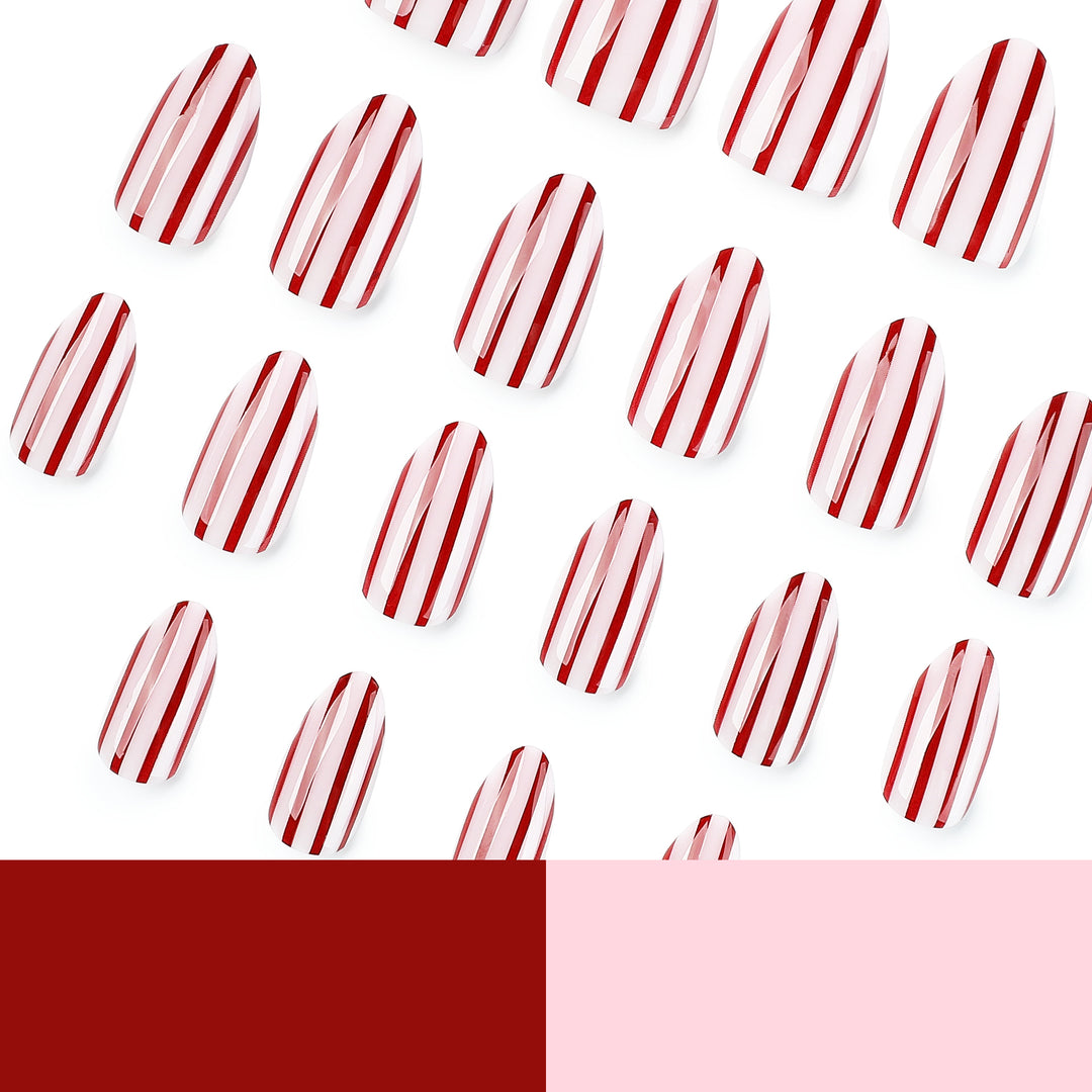 Artistic nail art with striped design Bowlift