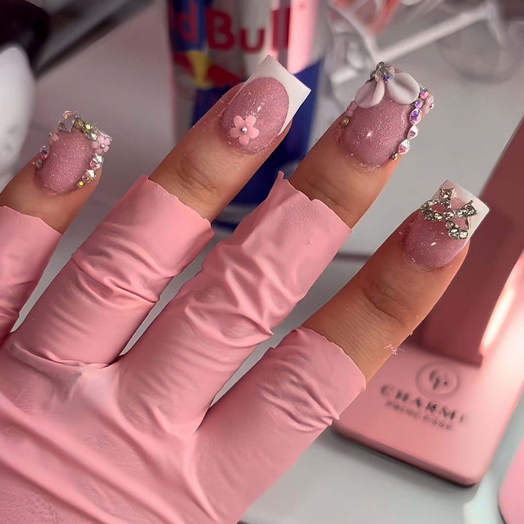 Floral Accent Nail Art Extensions Bowlift
