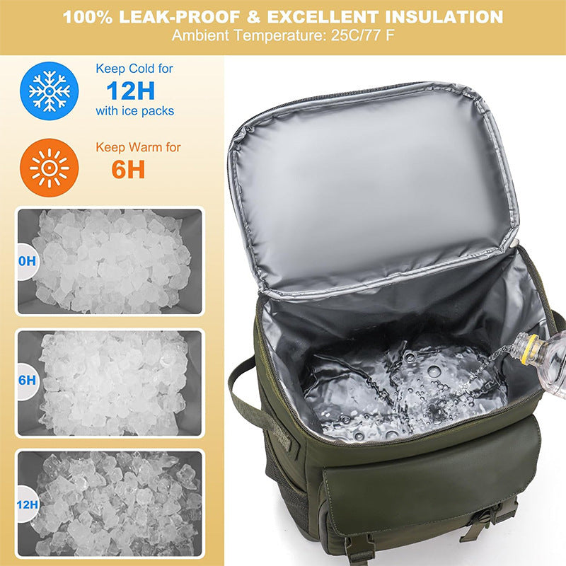 Insulated cooler backpack with side mesh pockets Bowlift