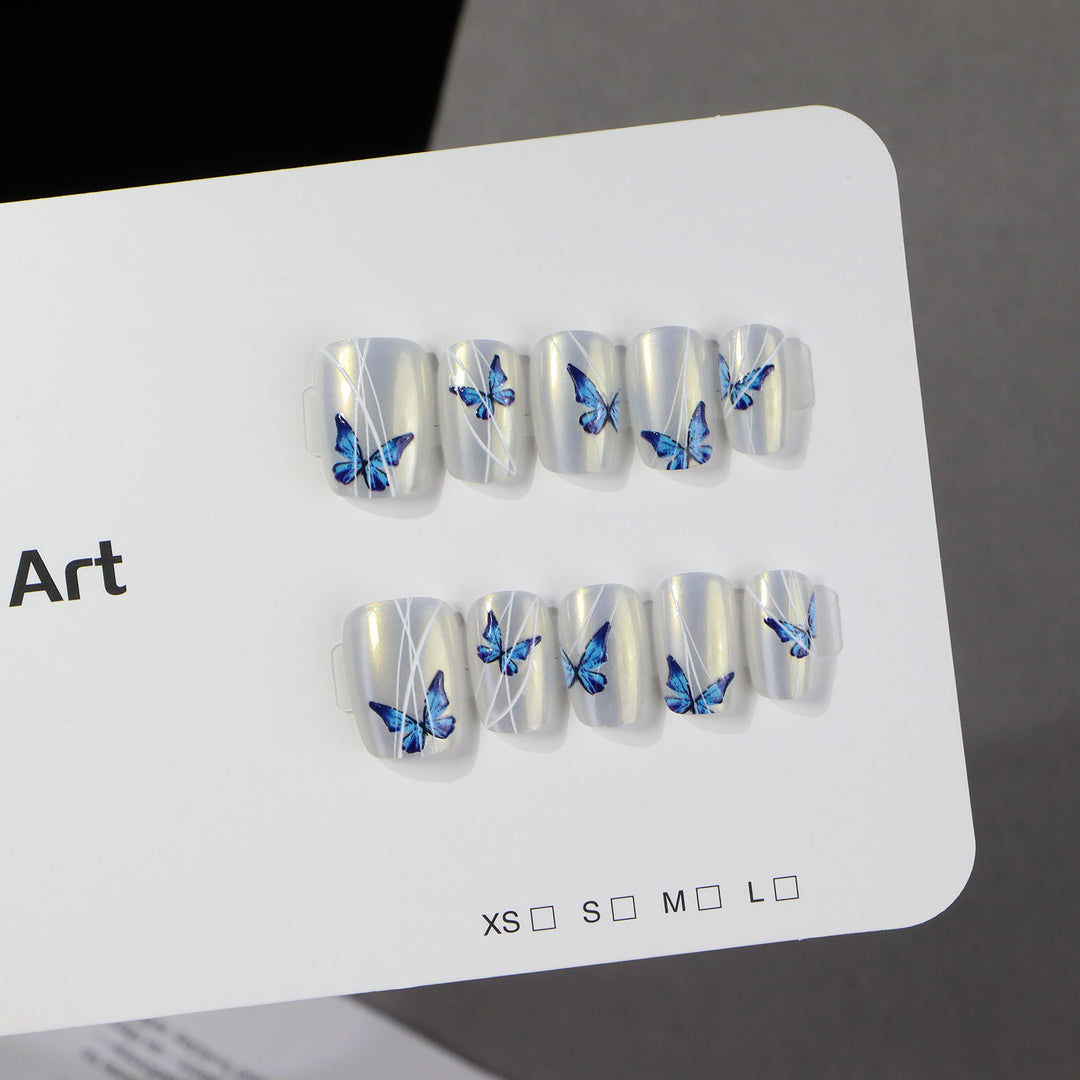 Butterfly Themed Press-On Nail Set Bowlift