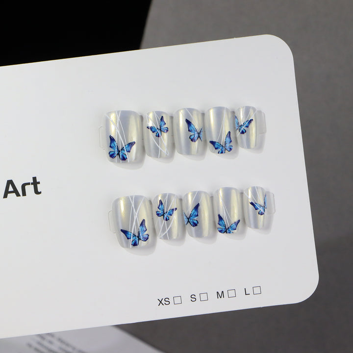 Butterfly Themed Press-On Nail Set Bowlift
