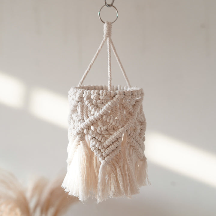 Textured Macramé Hanging Light Fixture Bowlift