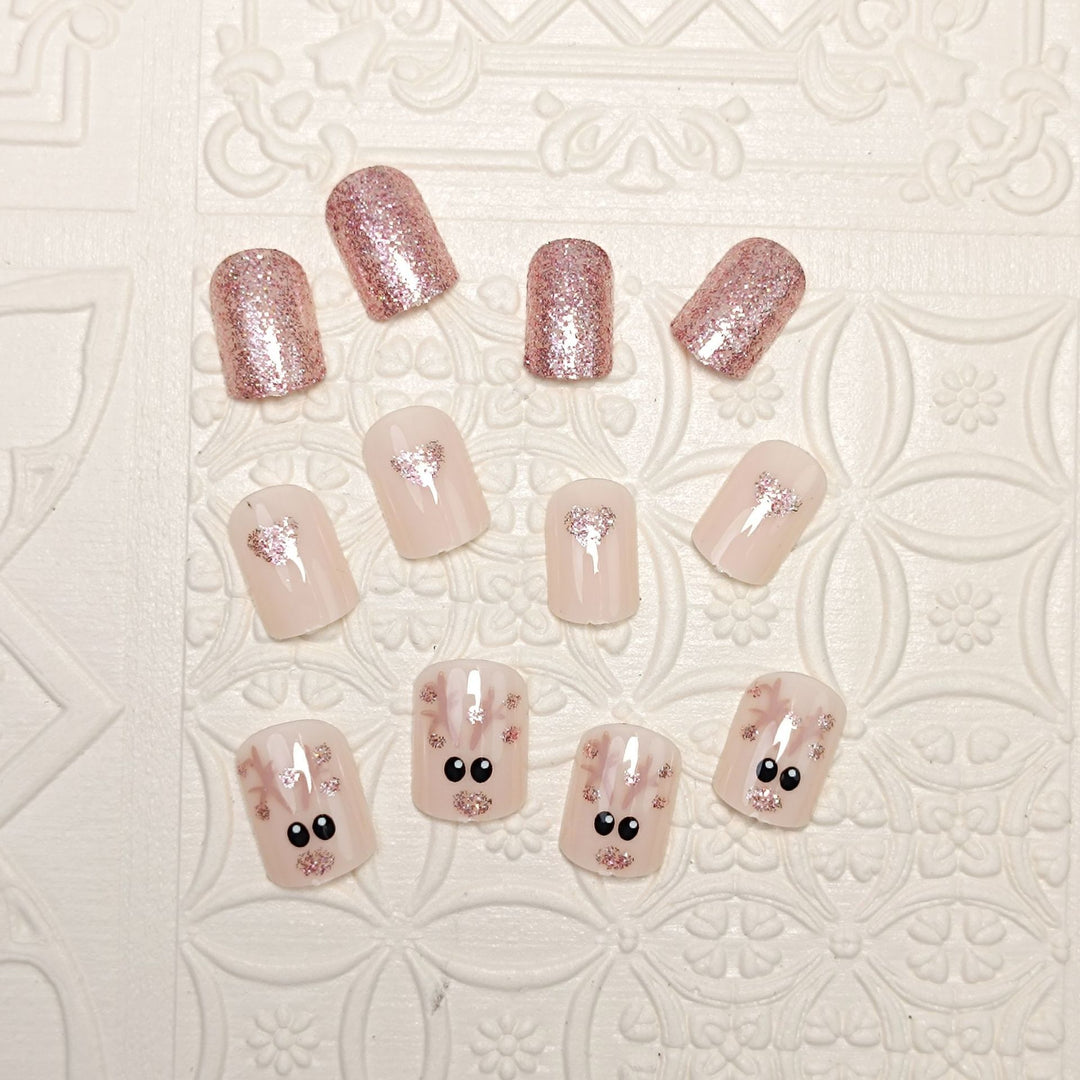 Festive Glittery Press-On Nail Set Bowlift