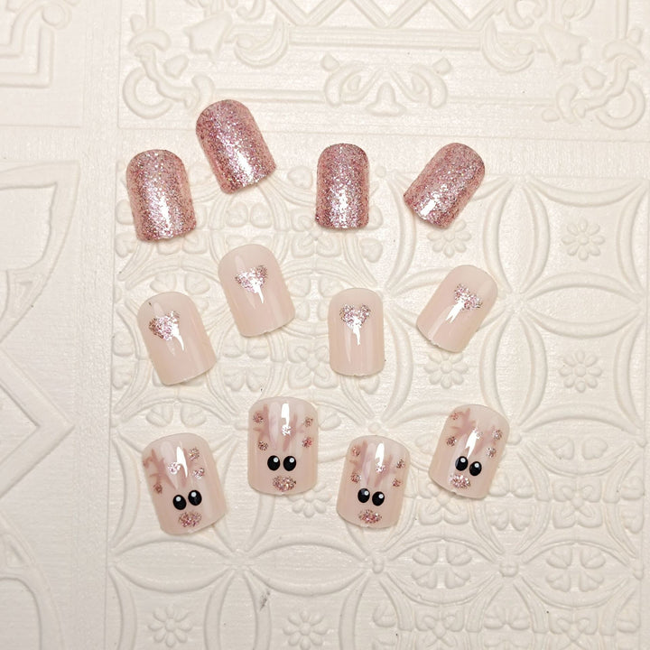 Festive Glittery Press-On Nail Set Bowlift