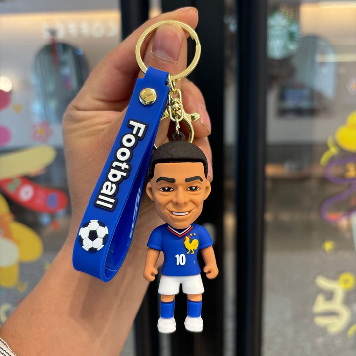 Collectible soccer player rubber keychain Bowlift