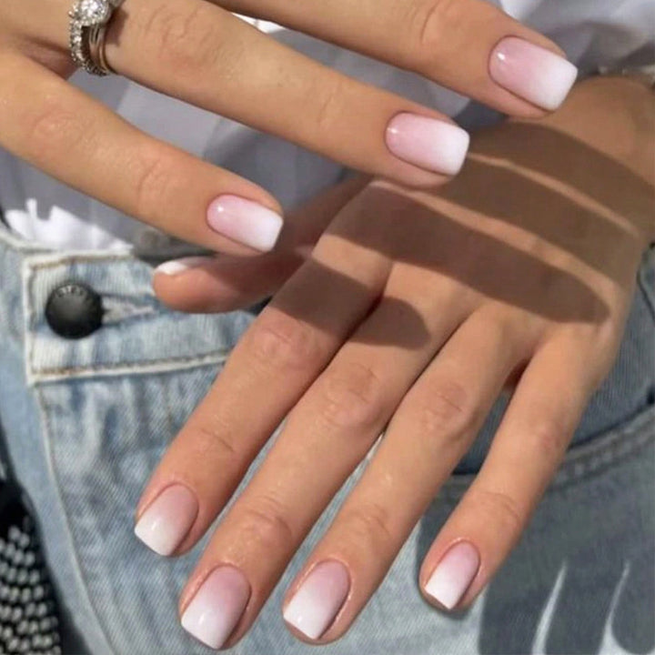 Ombre French Tip Press-On Nails Bowlift