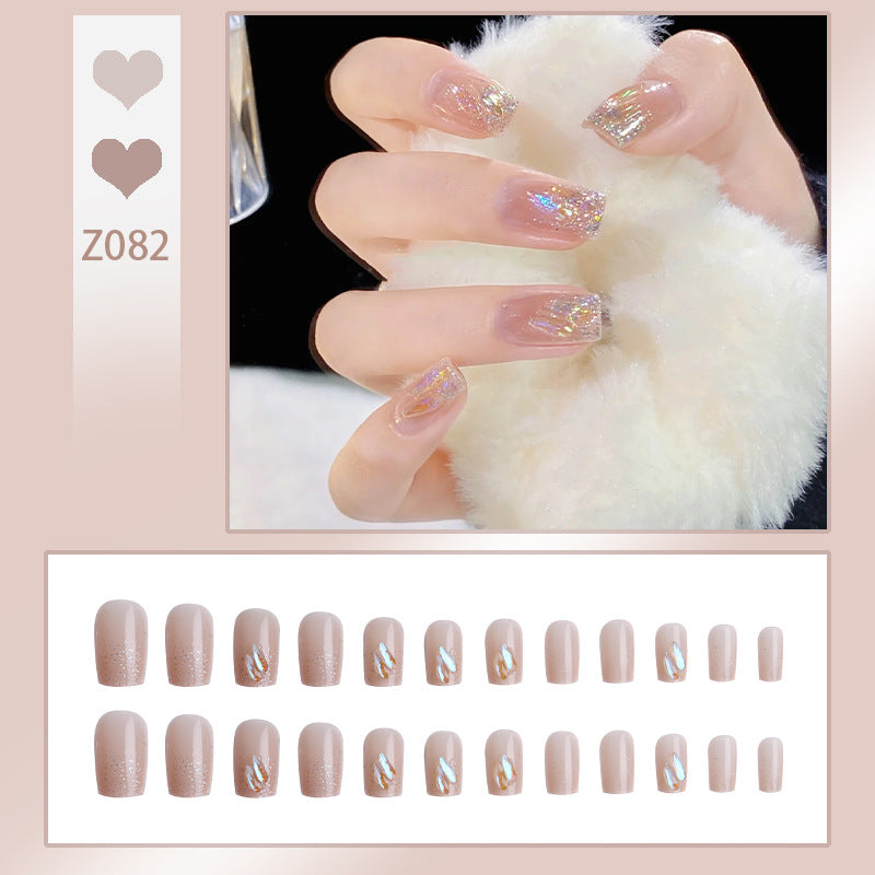 Acrylic nail set with sparkling holographic accents Bowlift