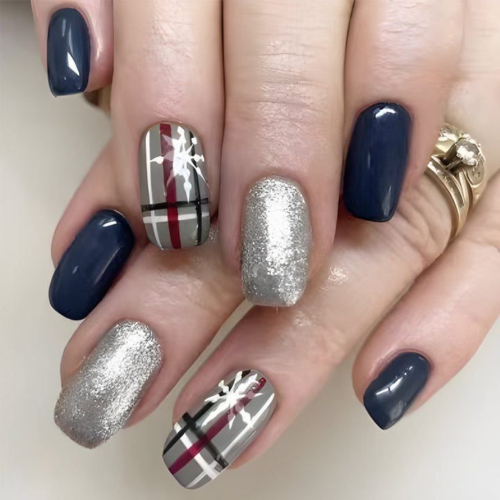 Elegant Textured Press-On Nails Bowlift