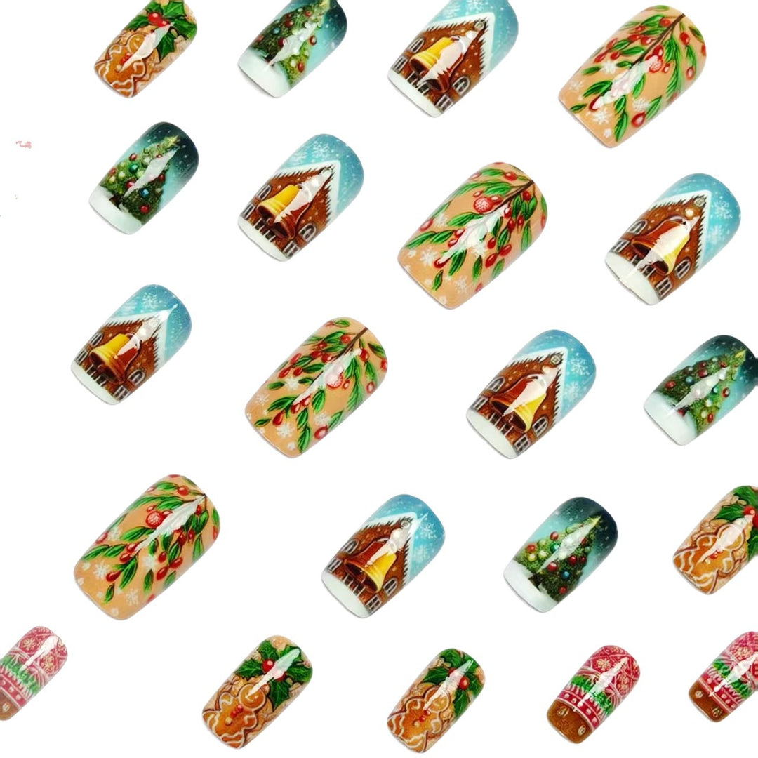 Artificial nails with festive Christmas motif Bowlift