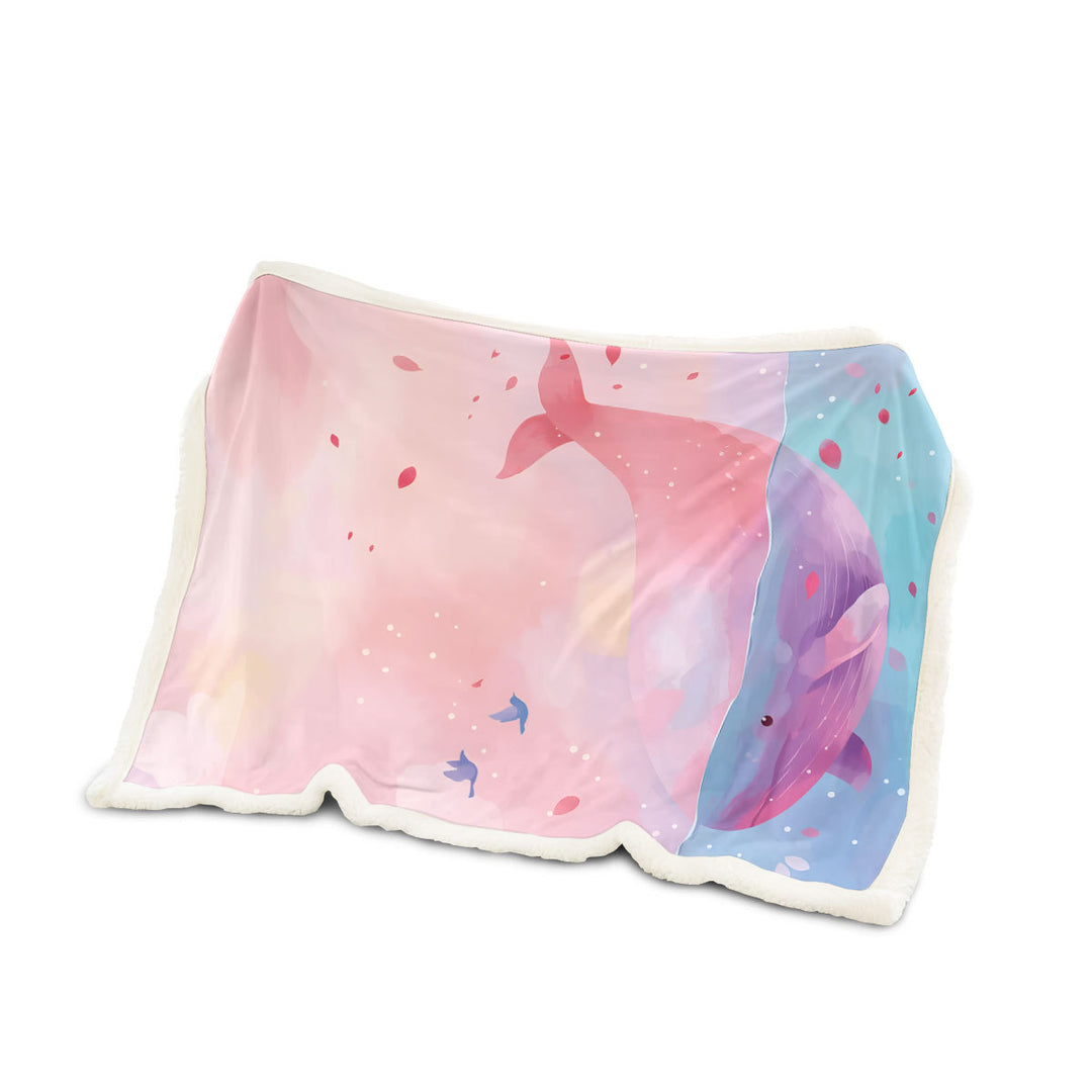 Artistic Whale-Themed Throw Blanket