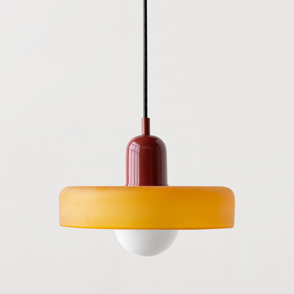 BowLift | Scandi Bauhaus Pendant Light – Stylish Orange Ceiling Lamp for Contemporary Spaces