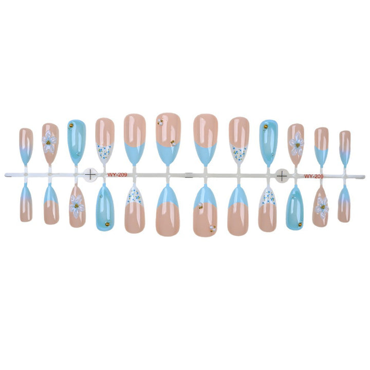 Glamorous Floral-Accent Press-On Nail Set Bowlift
