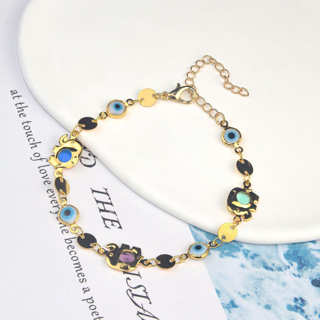 Colorful Eye Charm Statement Necklace Bowlift