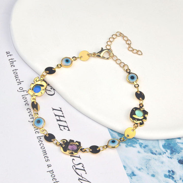 Colorful Eye Charm Statement Necklace Bowlift