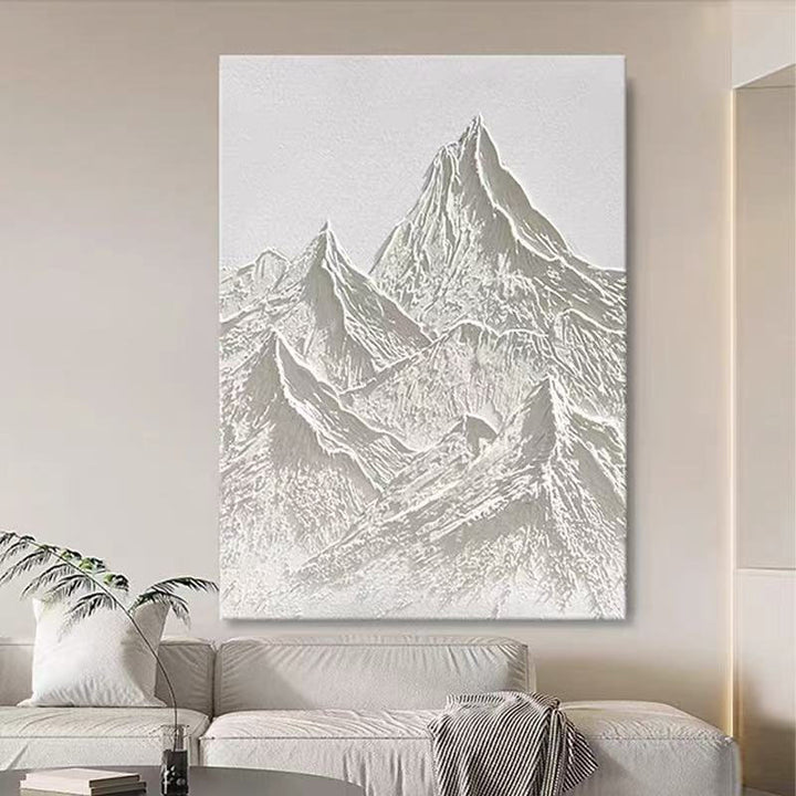 3D Mountain Relief Framed Canvas Artwork