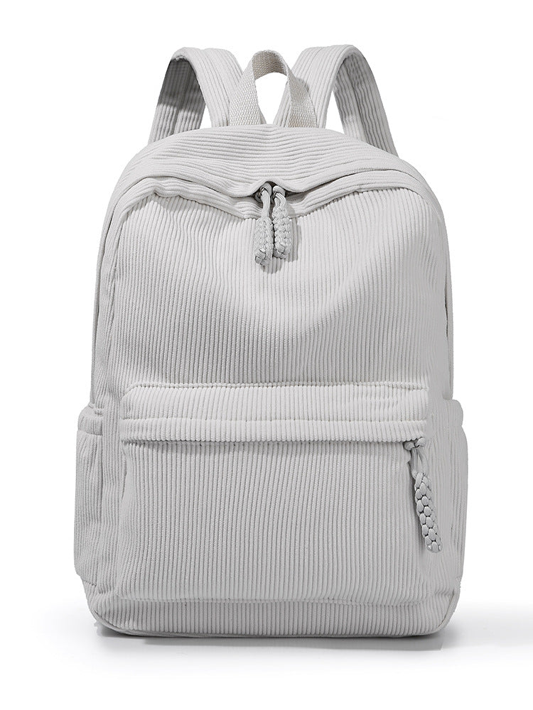 Textured Fabric Multi-Compartment Backpack Bowlift