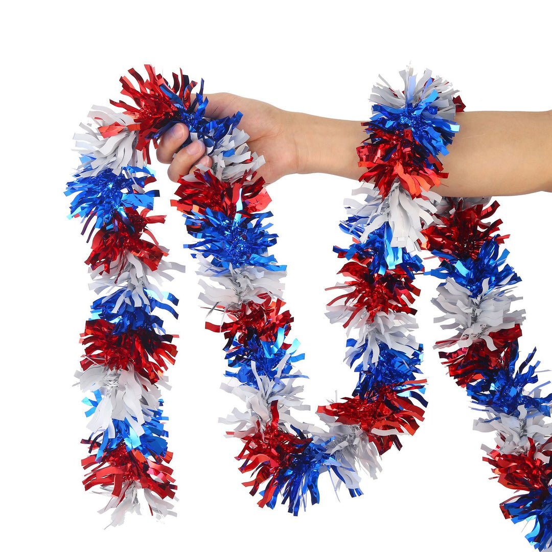 Unisex decorative party garland with dense fringed ribbon and metallic effect Bowlift