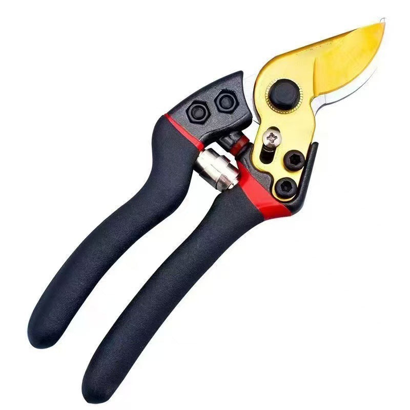 Ergonomic curved bypass pruning shears with non-slip foam grips Bowlift