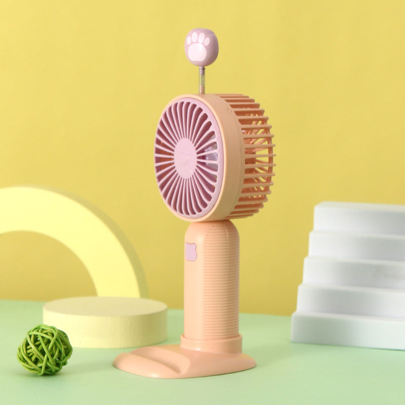 Women's Portable Mini Hand Fan with Cute Paw Design Bowlift