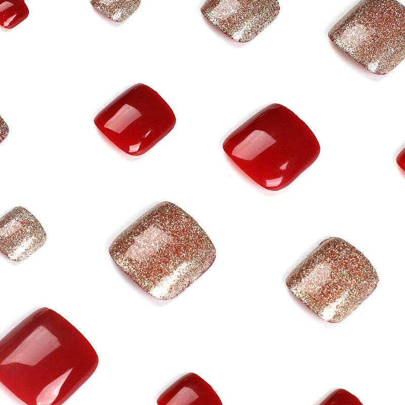 Elegant foot nail art with glitter and gradient Bowlift