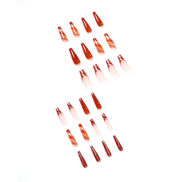 Artful gel nails in elegant high-gloss design with glitter accents and stylish patterns Bowlift