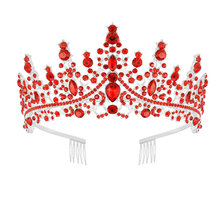 Ladies Rhinestone Tiara with Sparkling Gemstones Bowlift