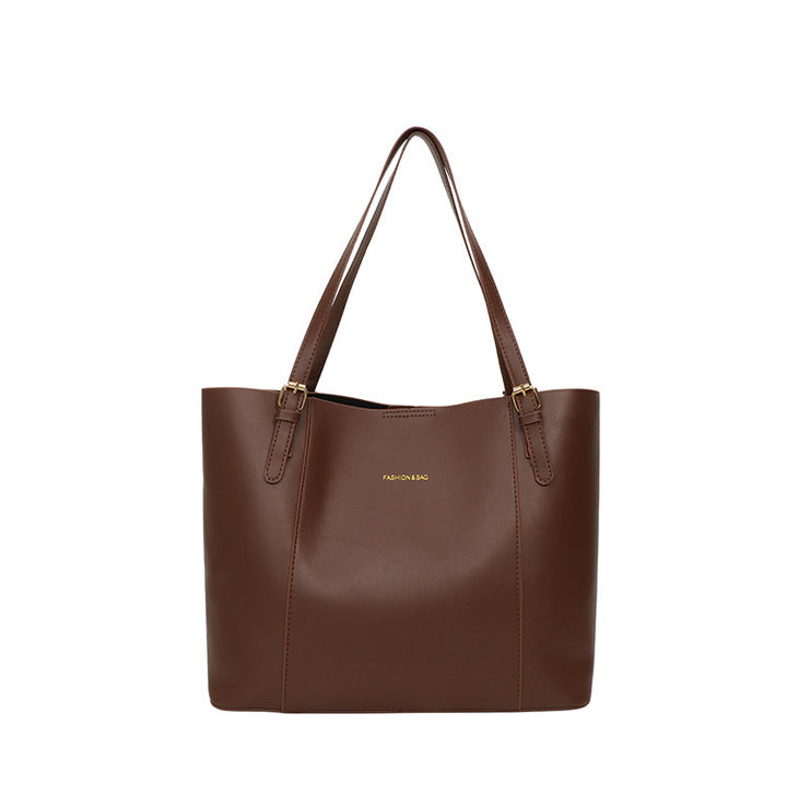 Sleek Minimalist Leather Tote Bag Bowlift