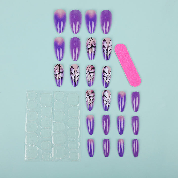 Artificial nails with an elegant floral pattern Bowlift
