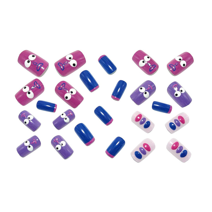 Creative art nails with fun face designs Bowlift