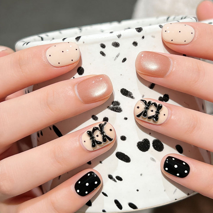 Elegant Nail Art Extensions with Pearl Accents Bowlift