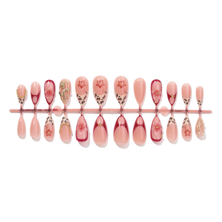 Art nail set with luxurious floral 3D decorations Bowlift