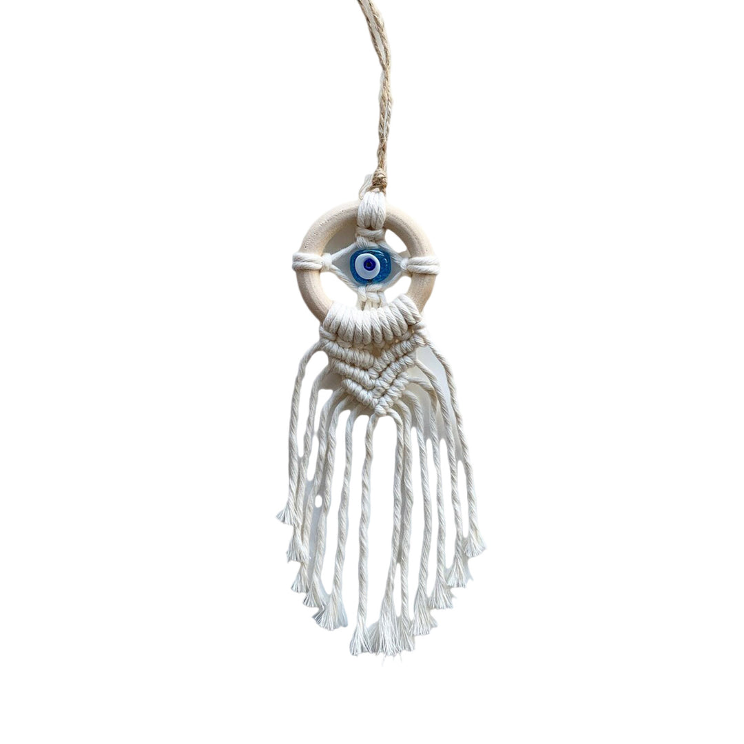 Decorative Macrame Wall Hanging with Evil Eye Design Bowlift