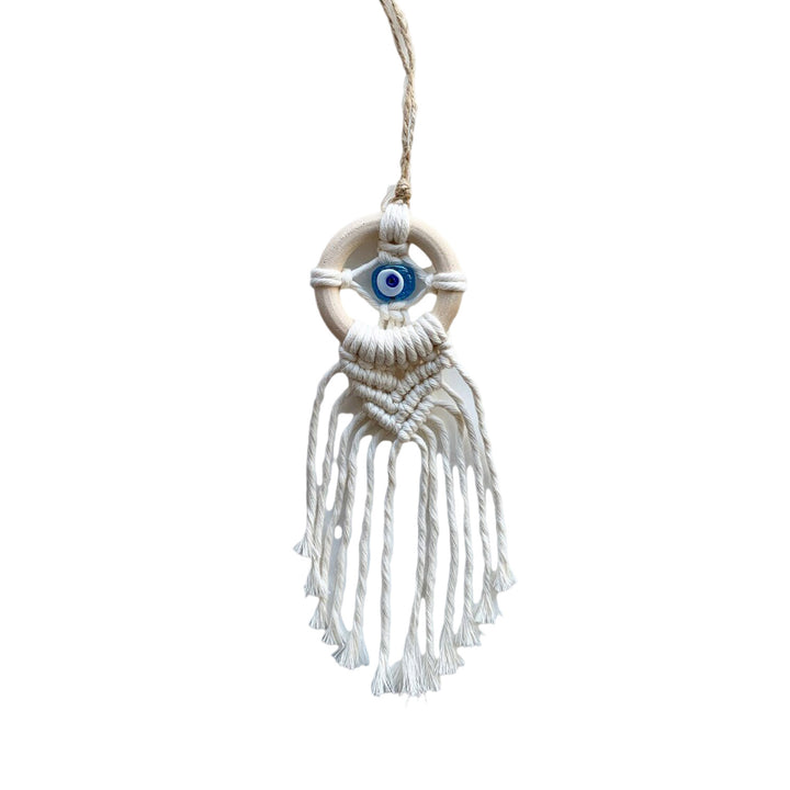 Decorative Macrame Wall Hanging with Evil Eye Design Bowlift