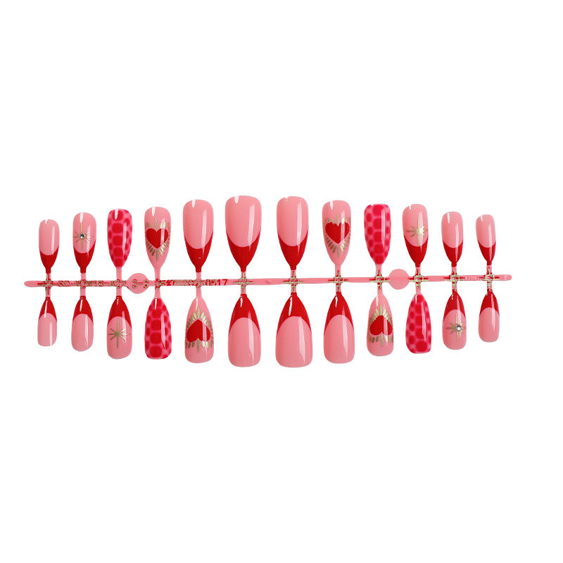 Heart-Themed Decorative Press-On Nails Bowlift