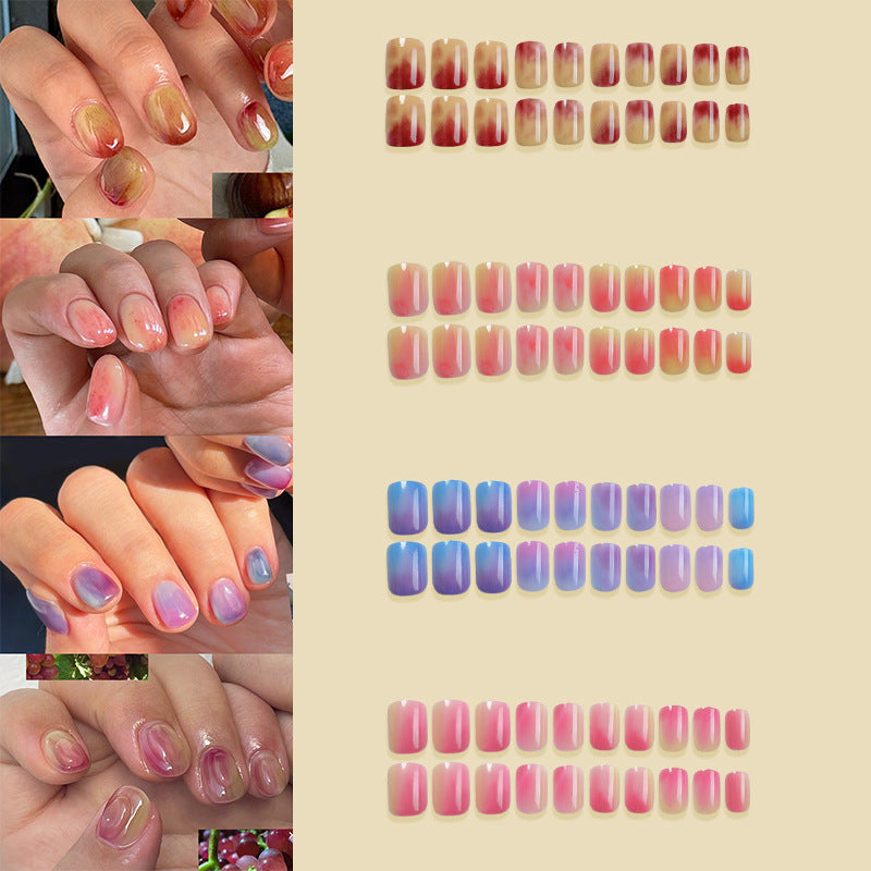 Artistic Marble-Effect Press-On Nail Set Bowlift