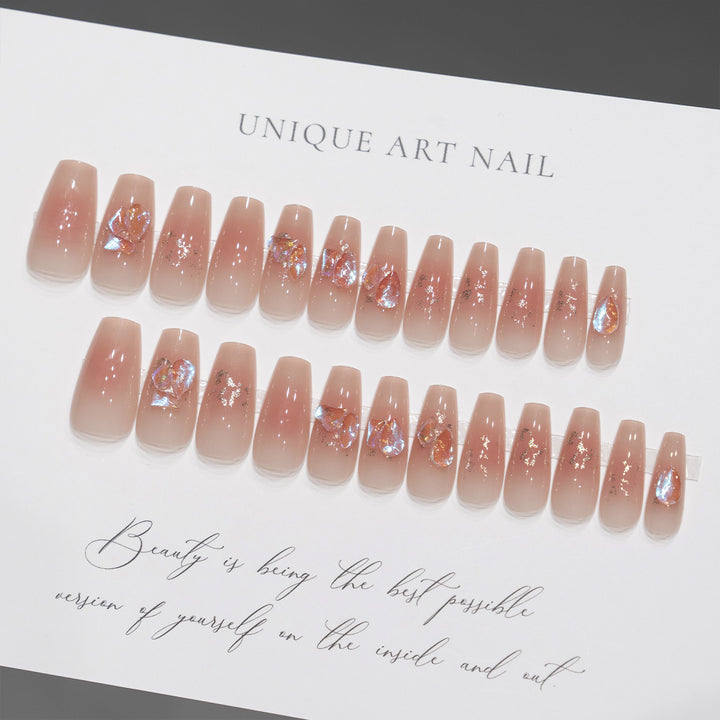 Artistic Press-On Nail Tips with Floral Design Bowlift
