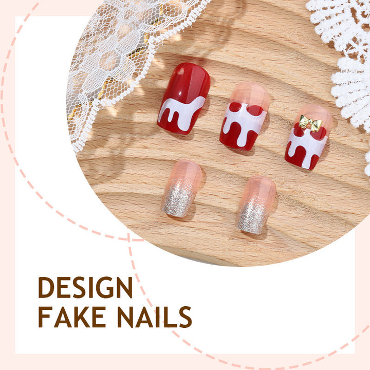 Creative nail art set with playful icing design Bowlift