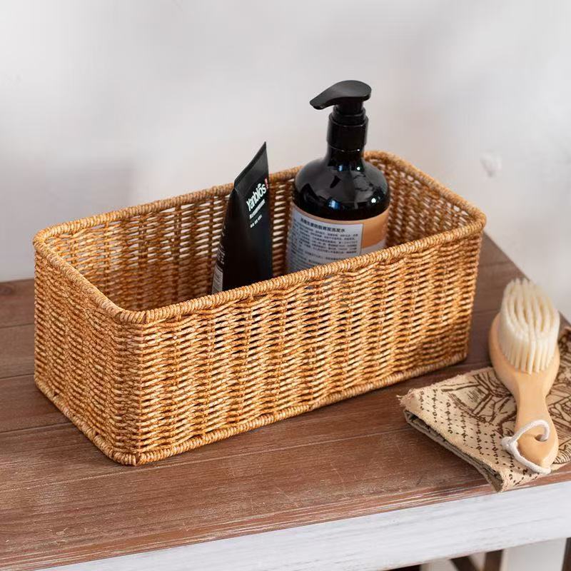 Rectangular Handwoven Storage Basket Bowlift