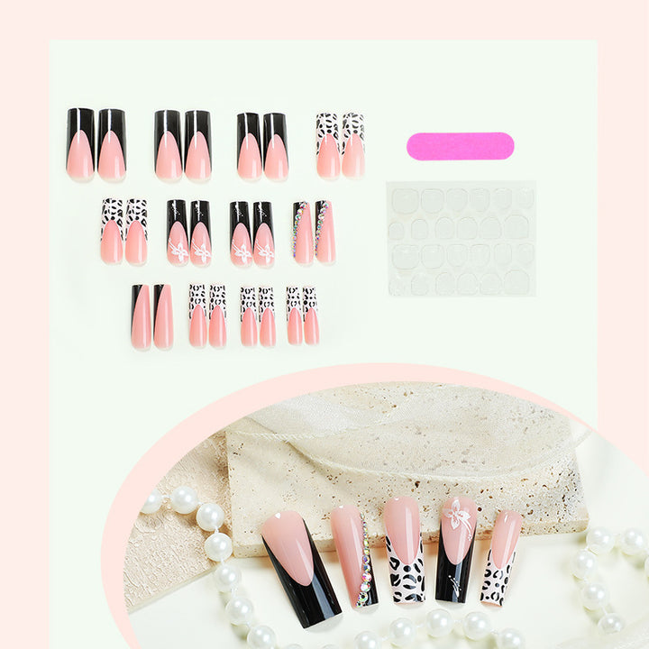 Creative nail art set with elegant black-pink design Bowlift