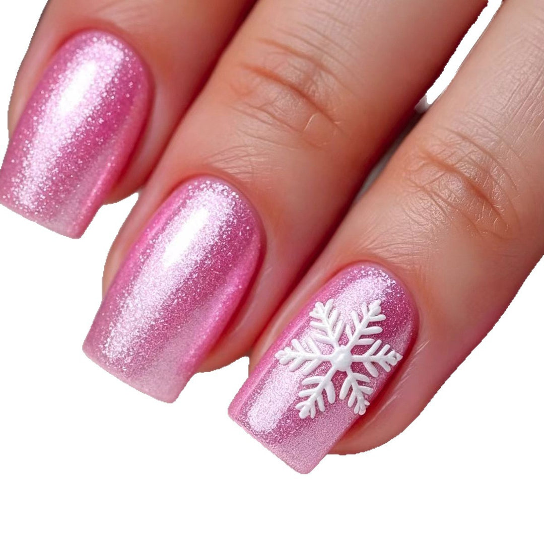 Creative Nail Art with Festive Snowflake Design Bowlift