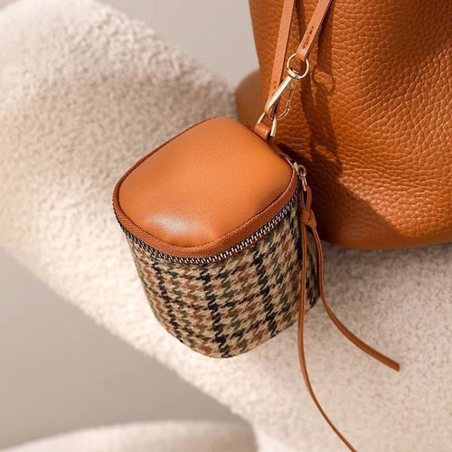 Textured Leather Mini Cosmetic Bag Bowlift