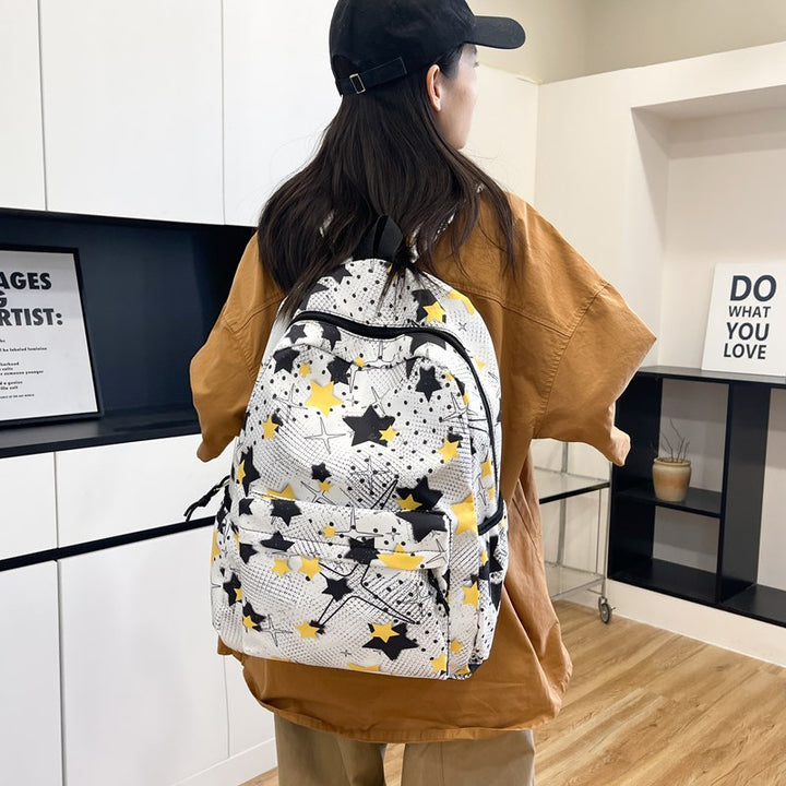 Star-Patterned School Backpack Bowlift