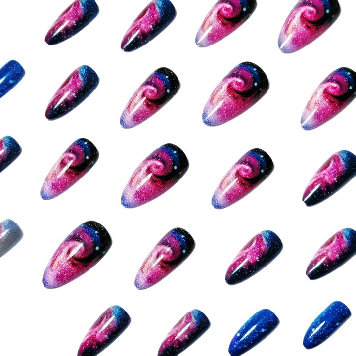 Fantasy Artificial Nails with Galactic Design Bowlift