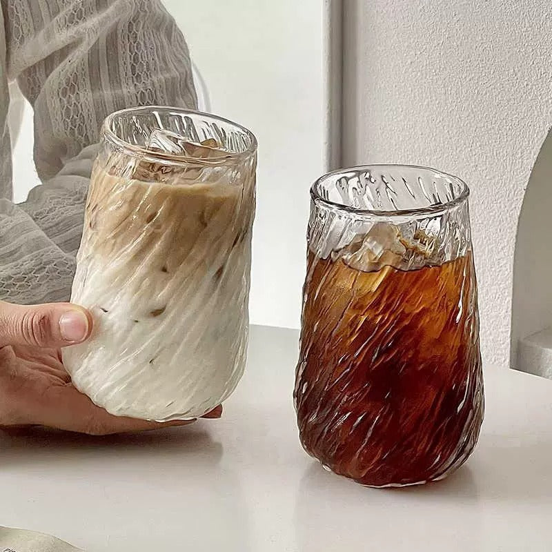 Twisted Textured Hand-Blown Glass Tumbler Set Bowlift