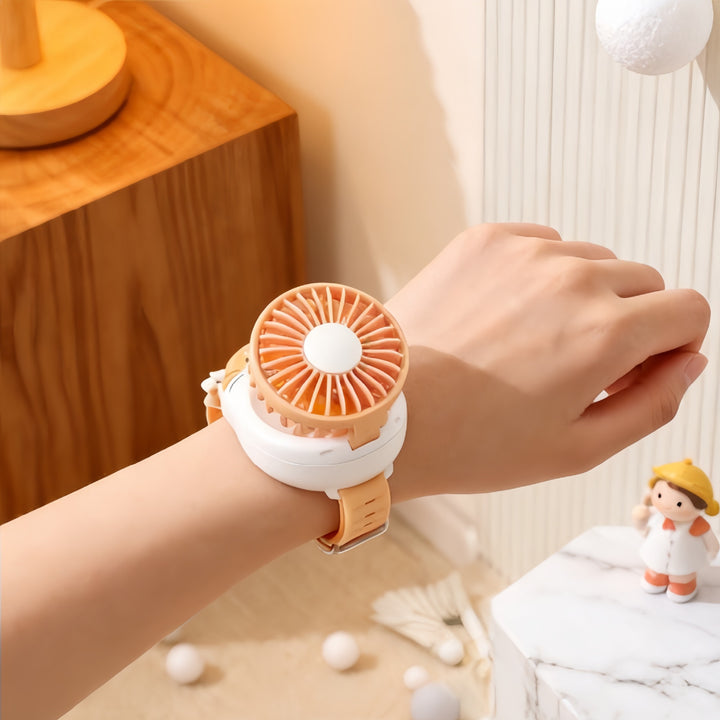 Women's portable hand fan with cute dog design Bowlift