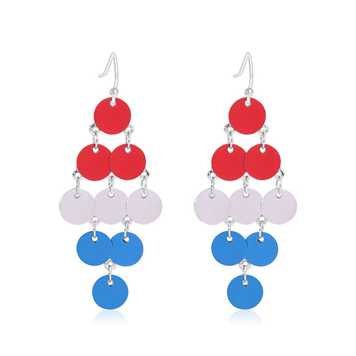 Women's long multi-layer star drop earrings with crystal embellishments and rhodium-plated alloy Bowlift